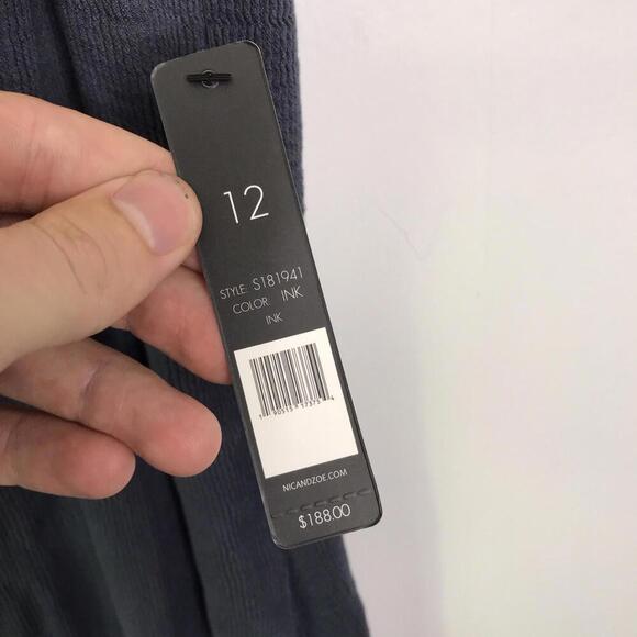 Nic Zoe Dress Womens 12 Escape Ink Asymmetrical One Shoulder Shift New Cocktail - Picture 5 of 9